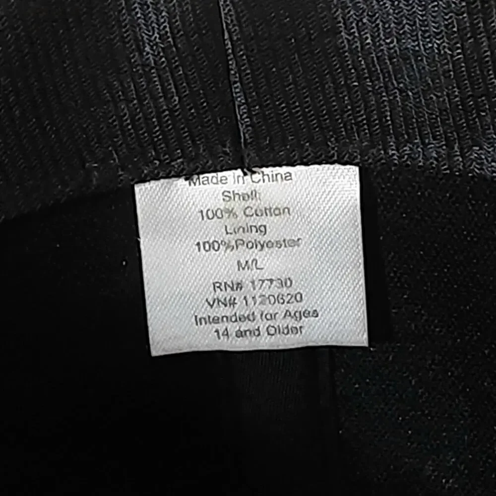 Men’s Black 100% Cotton Twill Lightweight Trilby Hat Medium Large